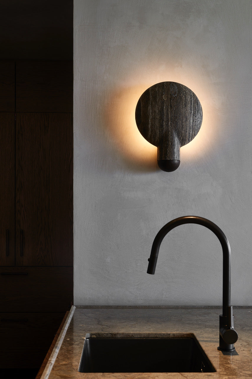 Surface Wall Sconce - Black Travertine
