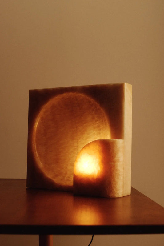 Block Sconce - Honey Onyx